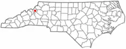 Location of Crossnore, North Carolina