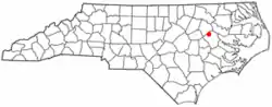 Location of Falkland, North Carolina