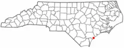 Location of Topsail Beach, North Carolina