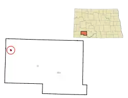 Location of New England, North Dakota