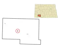 Location of Bentley, North Dakota