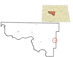 Location of Mercer, North Dakota