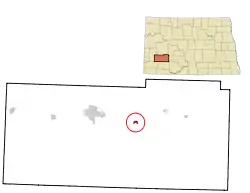 Location of Gladstone, North Dakota