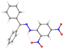 X-ray structure of DNP-derived hydrazone of benzophenone. Selected parameters: C=N, 128 pm; N-N, 138 pm, N-N-C(Ar), 119 pm