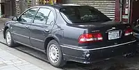 Nissan Cefiro (Taiwan) with rear license plate mounted on the trunk.