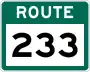 Route 233 marker