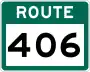 Route 406 marker