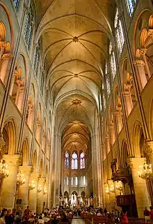 Early Gothic; nave of Notre-Dame de Paris (1185–1200)