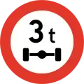 Axle weight limitNo vehicle with weight above the given limit for each axle, and maximum 150% of the limit for each bogie.