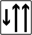 Lane divisionDenotes the number of lanes and what direction they go.