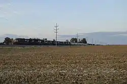 Rail line and fields north of Chatfield