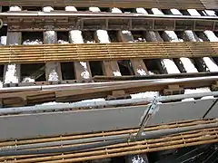 Expansion joint on Williamsburg Bridge, New York City Subway