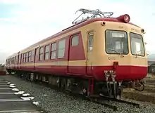 Nagaden 2500 series set C10 at the "Train Gallery Nagano" in Suzaka, Nagano Prefecture, January 2011