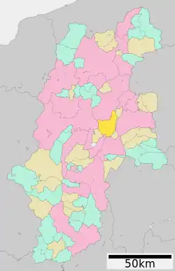 Location of Nagawa in Nagano Prefecture