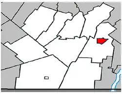 Location within Les Jardins-de-Napierville RCM.