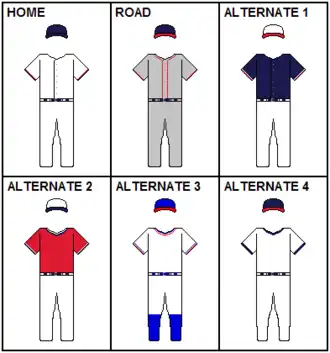 An illustration showing baseball uniforms