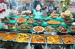 Warung Padang selling Padang food.