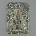 Silver Castle-top card case showing Scott Memorial1844