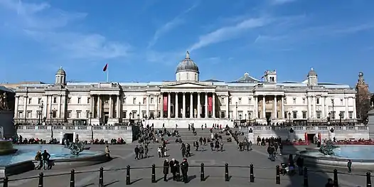 The elevation onto Trafalgar Square in 2013