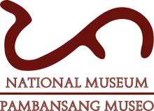 Logo of the National Museum of the Philippines, with a Baybayin pa letter in the center, in a traditional rounded style.