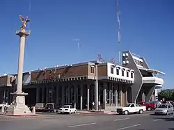 Navojoa City Hall with a small replica of the Angel de la Independencia