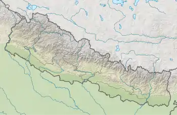 Location of Khaste lake in Nepal.