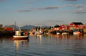 View of Nes harbour in Vega