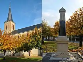 Church of John the Baptist and war memorial of Neuvy-en-Sullias