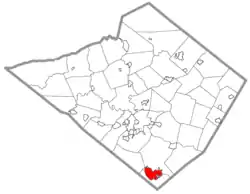 Location of New Morgan in Berks County, Pennsylvania.