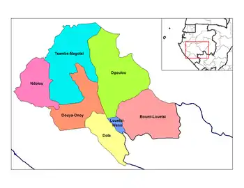 Louetsi-Wano Department in the region