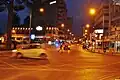 Themistokli Dervi avenue by night in Nicosia