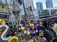 Star Plaza entrance and the Kobe Bryant impromptu memorial February 2020