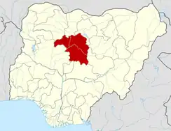 The Diocese of Kafanchan is located in the southern portion of Kaduna State which is shown here in red.