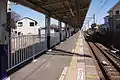 A view of the single platform looking toward Sakado in February 2012