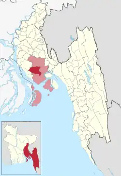 Location of Noakhali Sadar