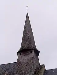 The steeple of the church of Saint-Martin, in Nohant-en-Graçay