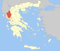 Ioannina within Greece