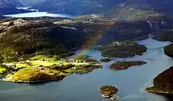 View of the village along the fjord