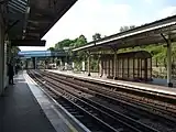 Looking west, with the island platform on the right