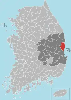 Location in South Korea