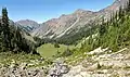 North Petunia Peak (right of center) seen from Royal Basin.Petunia Peak in upper right corner of frame.