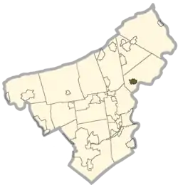 Location of Martins Creek in Northampton County, Pennsylvania