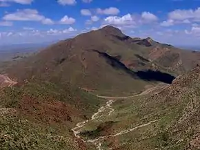 North Franklin Peak, looking northeast from South Franklin Mountain