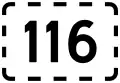 Numbered province roadSignifies a route that leads to the given route.