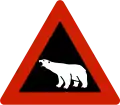 Animals (polar bear)Warns that polar bear traverse or travel on the ice.