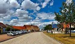 Town square with the town hall