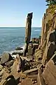 The Balancing Rock, a columnar basalt fragment of the North Mountain near Digby, Nova Scotia.