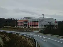  A picture off the highway of the elementary school in Dobrinj