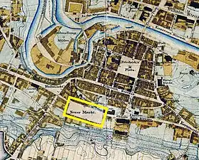 Neuer Markt on a 1880 map of Bromberg