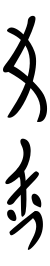 "Nüshu" written in Nüshu.